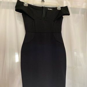 Missguided off shoulder black dress